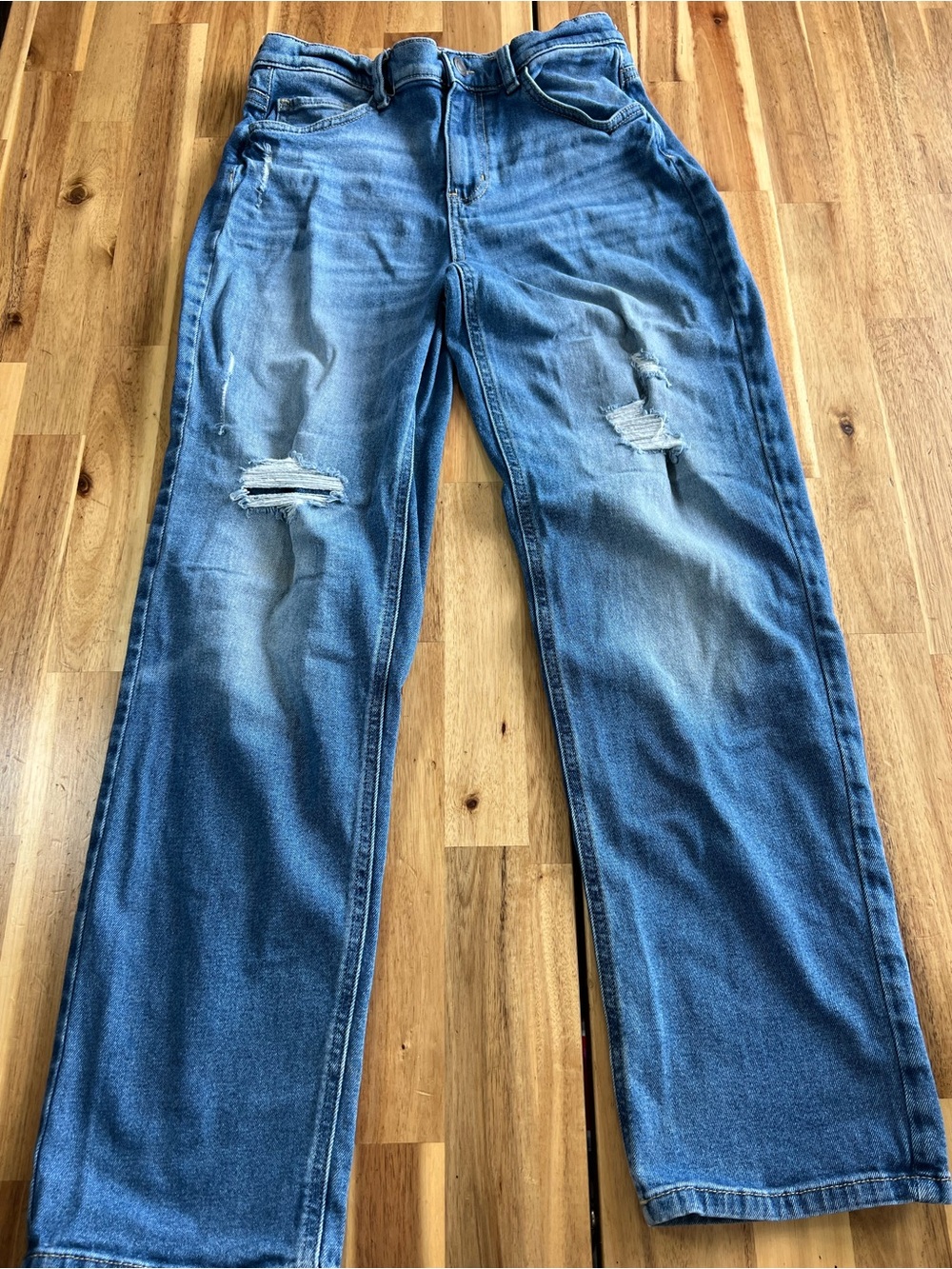 SO Distressed Jeans Youth 16 Blue Ripped Knee Denim Y2K